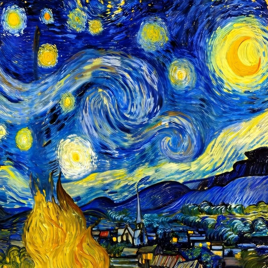 Schipper 609130816 Malen Nach Zahlen – Sternennacht Von Vincent Van Gogh, Premium-Set Für Erwachsene, Mit Acrylfarben & Pinsel, 40x50 Cm, Inkl. Leinenstruktur, Made In Germany